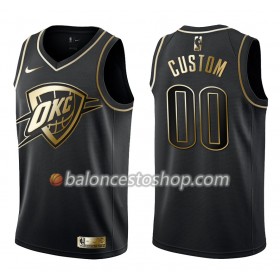 Camiseta Hombre NBA Oklahoma City Thunder Personalizadas Nike Negro Golden Edition Swingman